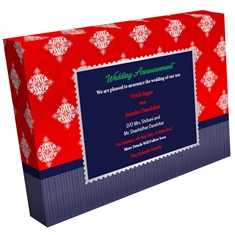 Wedding Announcement Gift Box Luxury Silver 6+1 Compartments